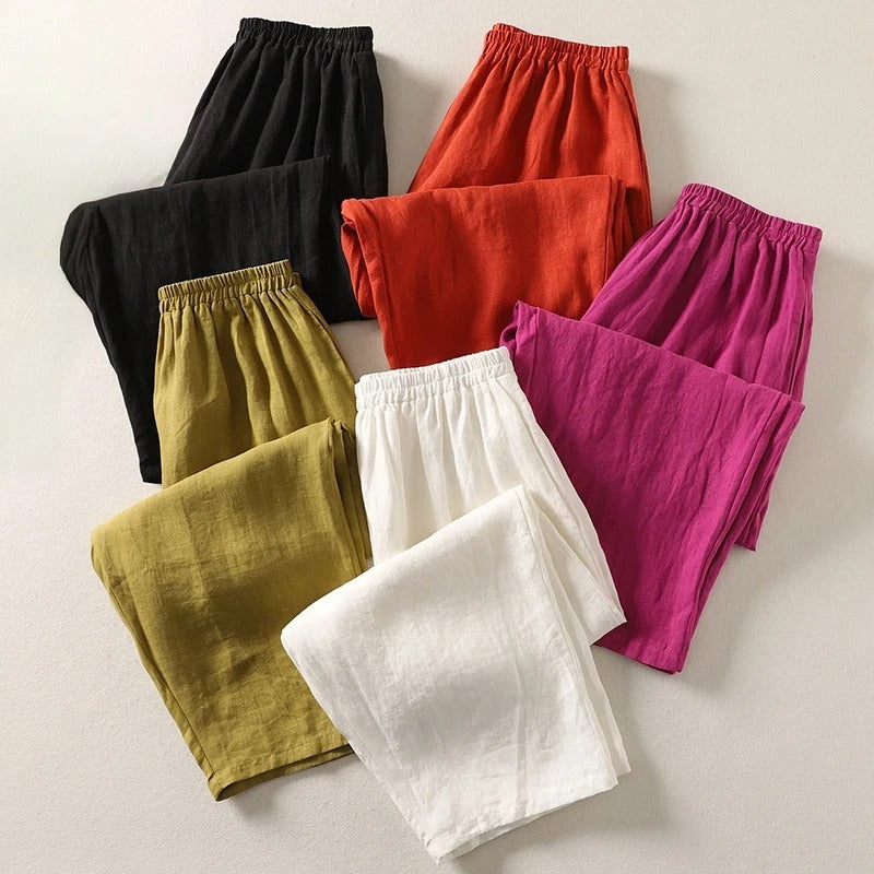 Noémie™ - Pantalon fluide en coton et lin