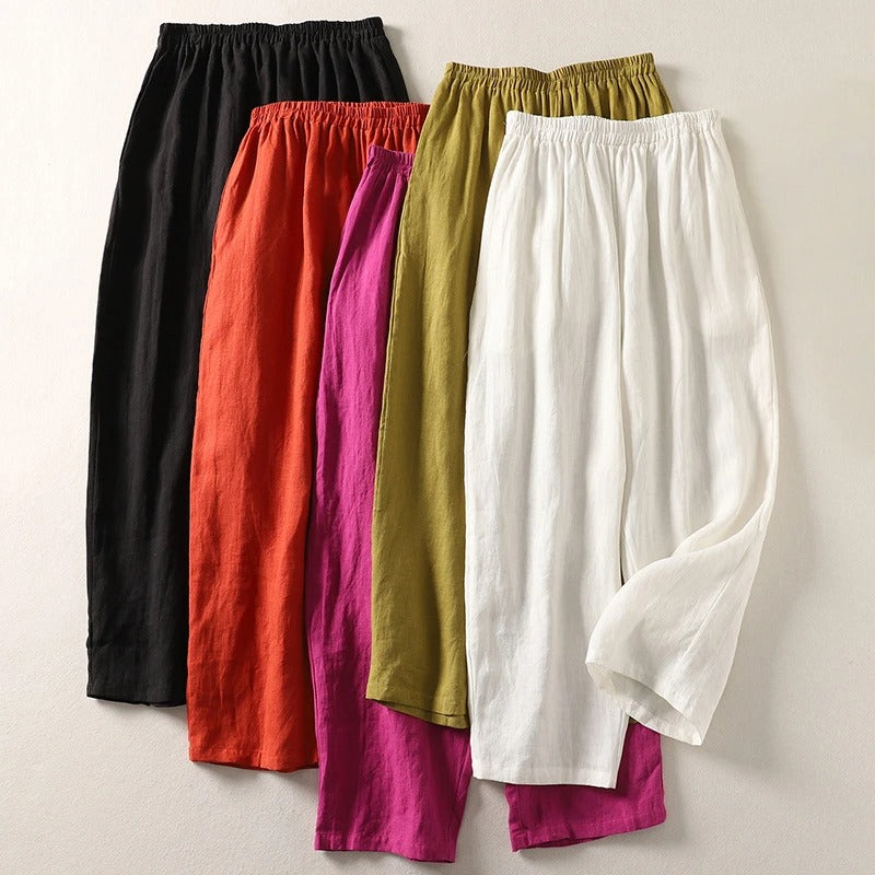 Noémie™ - Pantalon fluide en coton et lin