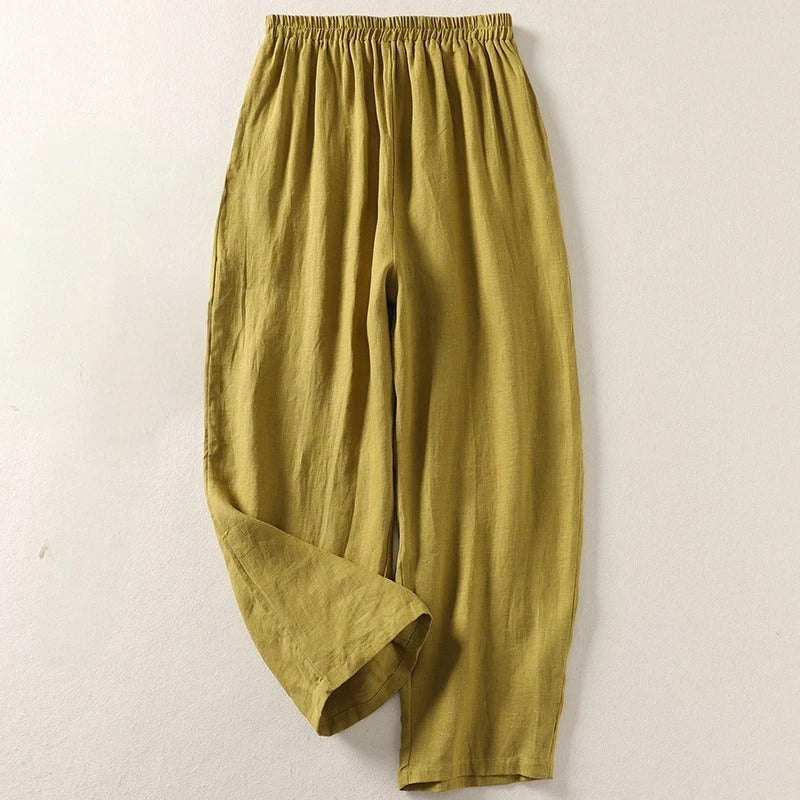 Noémie™ - Pantalon fluide en coton et lin