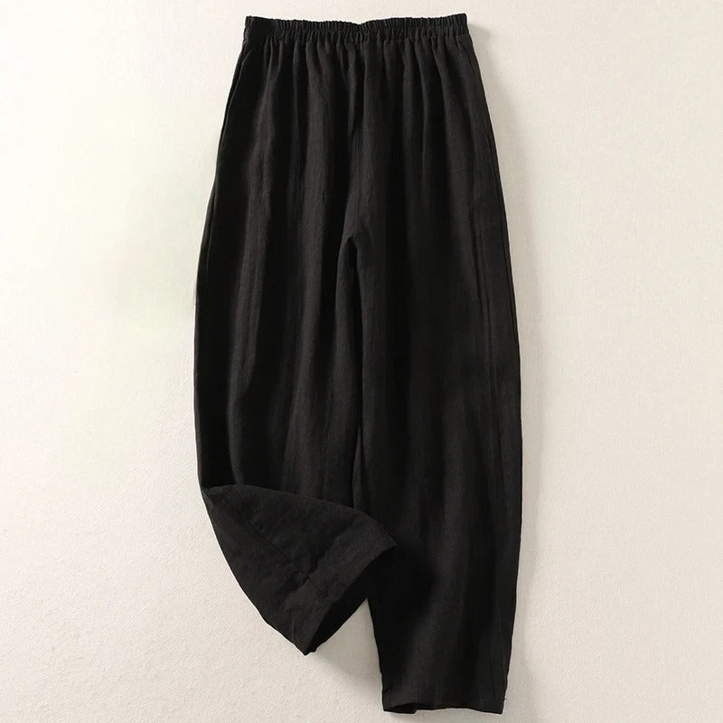 Noémie™ - Pantalon fluide en coton et lin