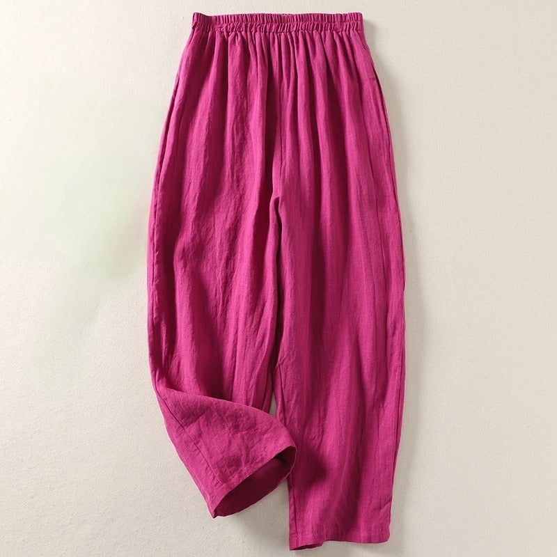 Noémie™ - Pantalon fluide en coton et lin