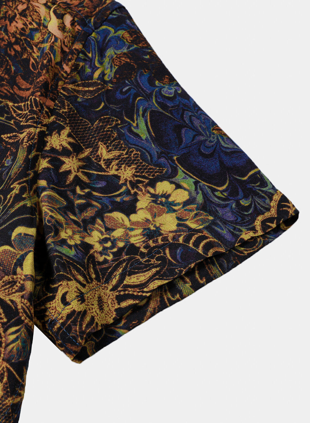 Chemise Homme Théo Jaune à Motif Floral Tropical Rétro, 100 % Rayon, Style Détente à
