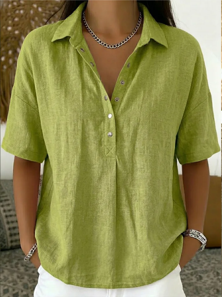 Léa Blouse à col boutonné