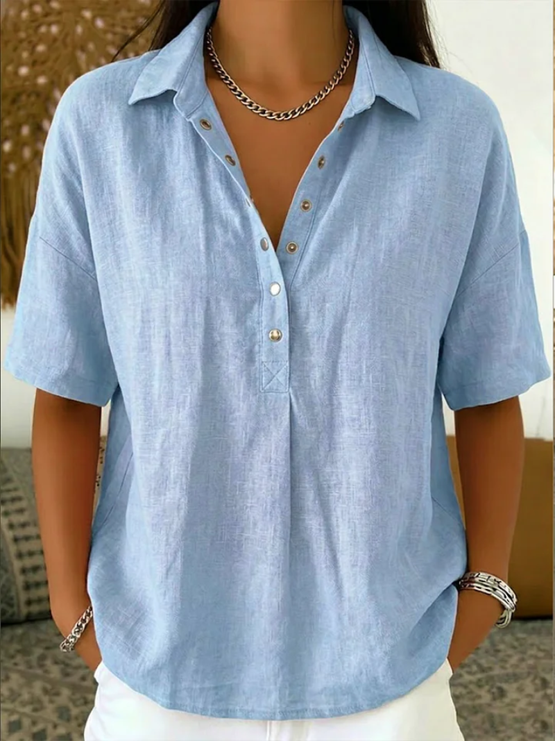 Léa Blouse à col boutonné