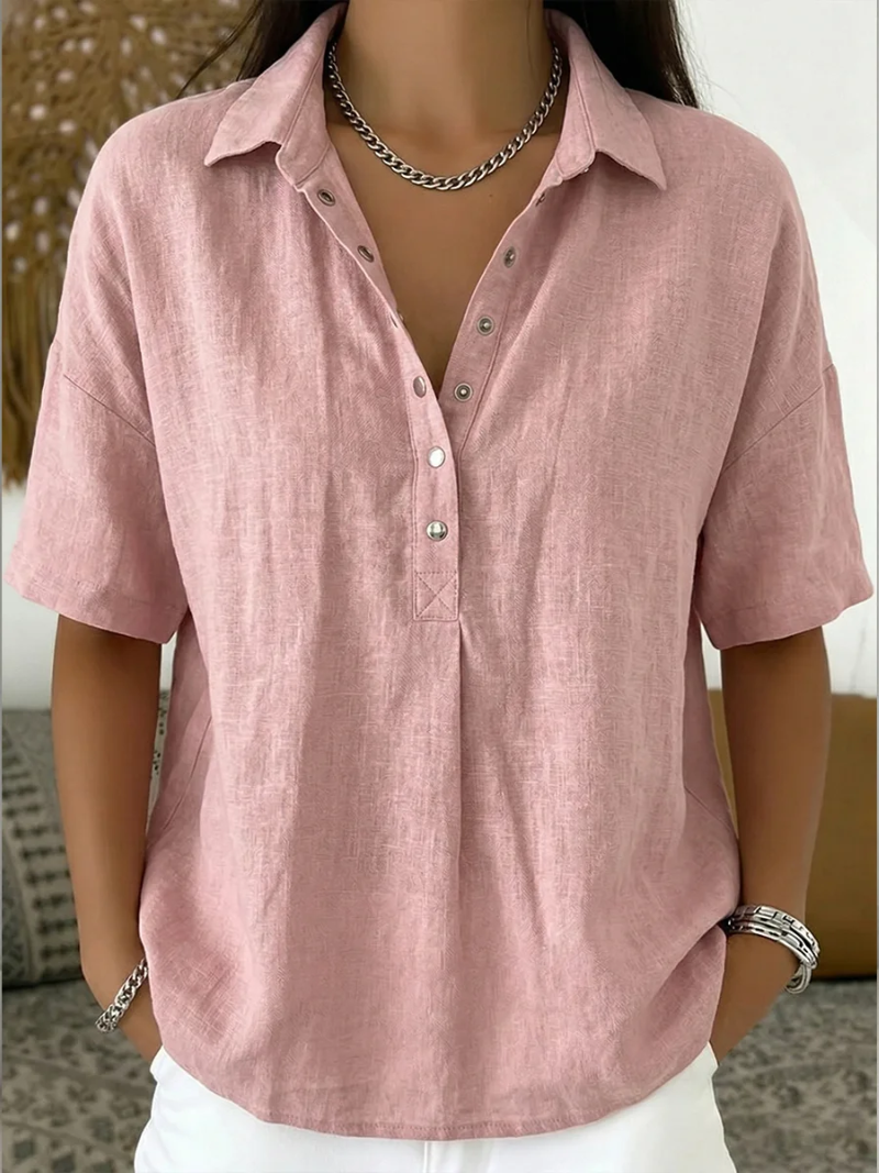 Léa Blouse à col boutonné