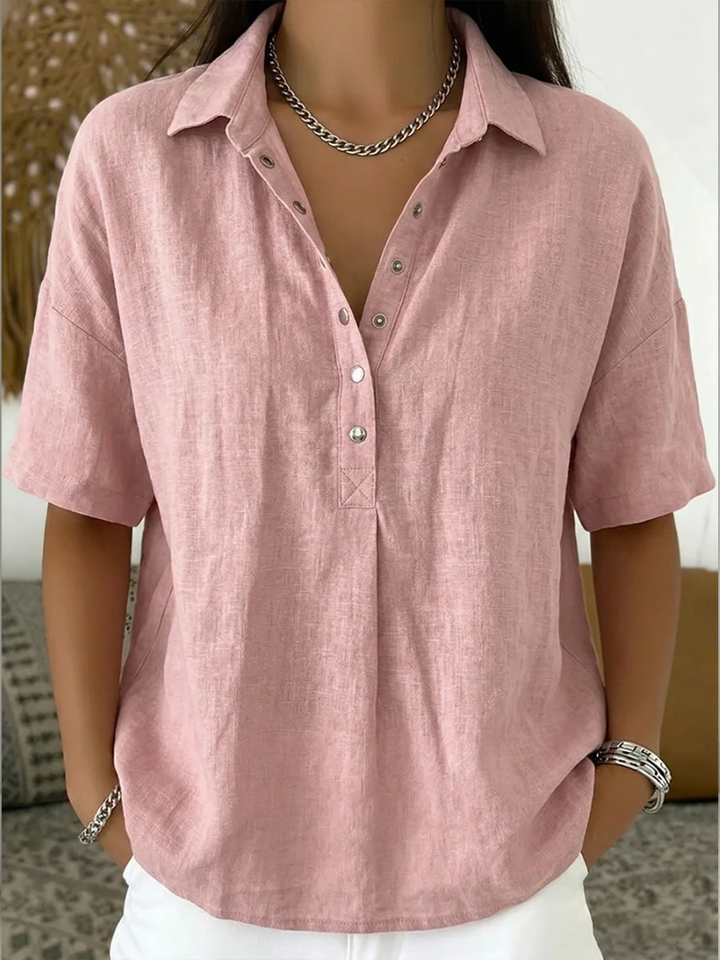 Léa Blouse à col boutonné