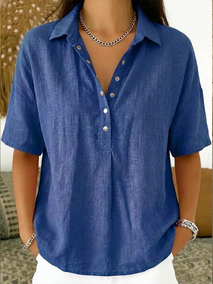 Léa Blouse à col boutonné