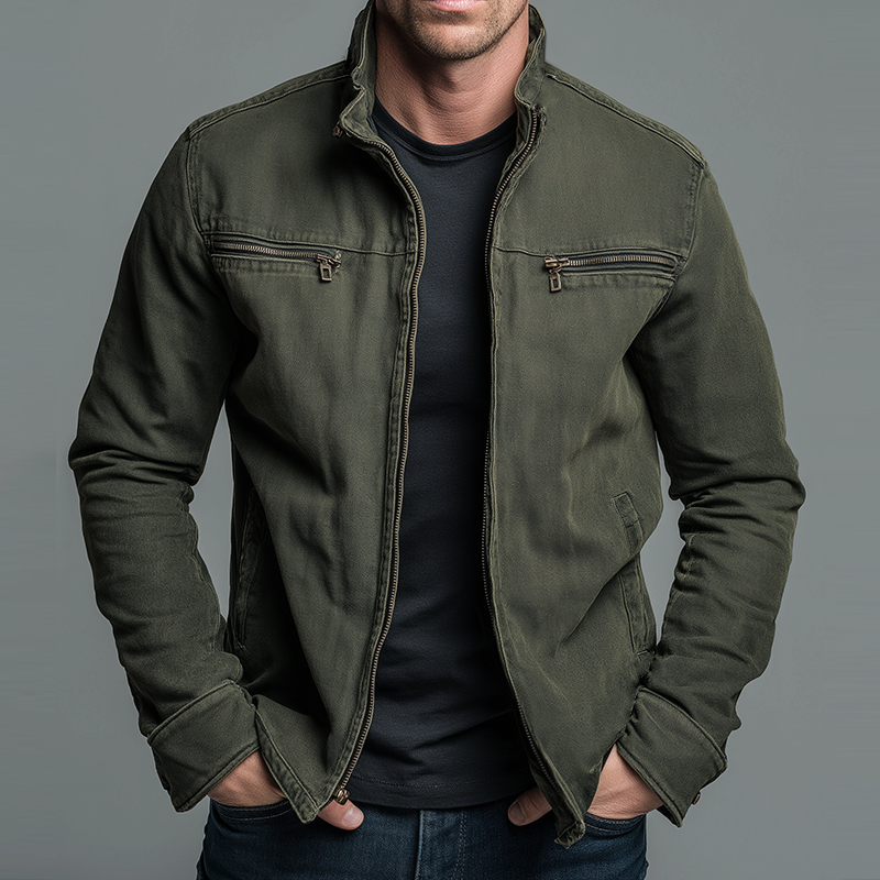 Jules| Veste vintage en coton avec fermeture zippée