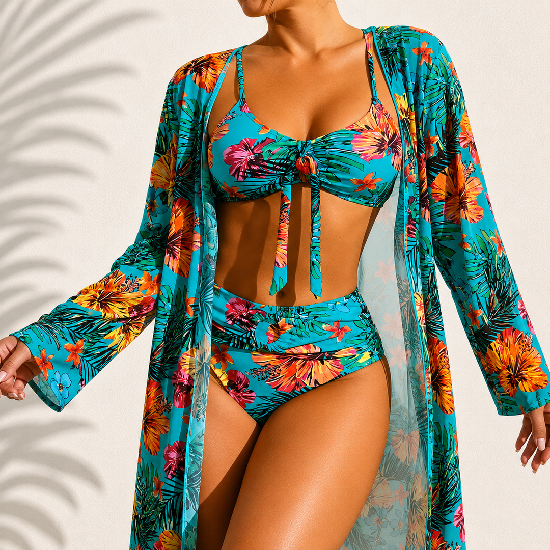 Maison Véline | Bikini 3 Pièces Élégant Tropical