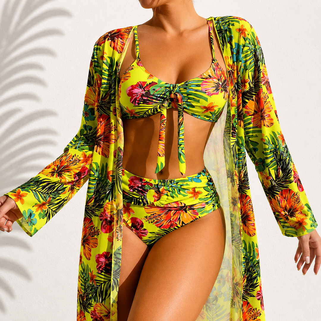Maison Véline | Bikini 3 Pièces Élégant Tropical