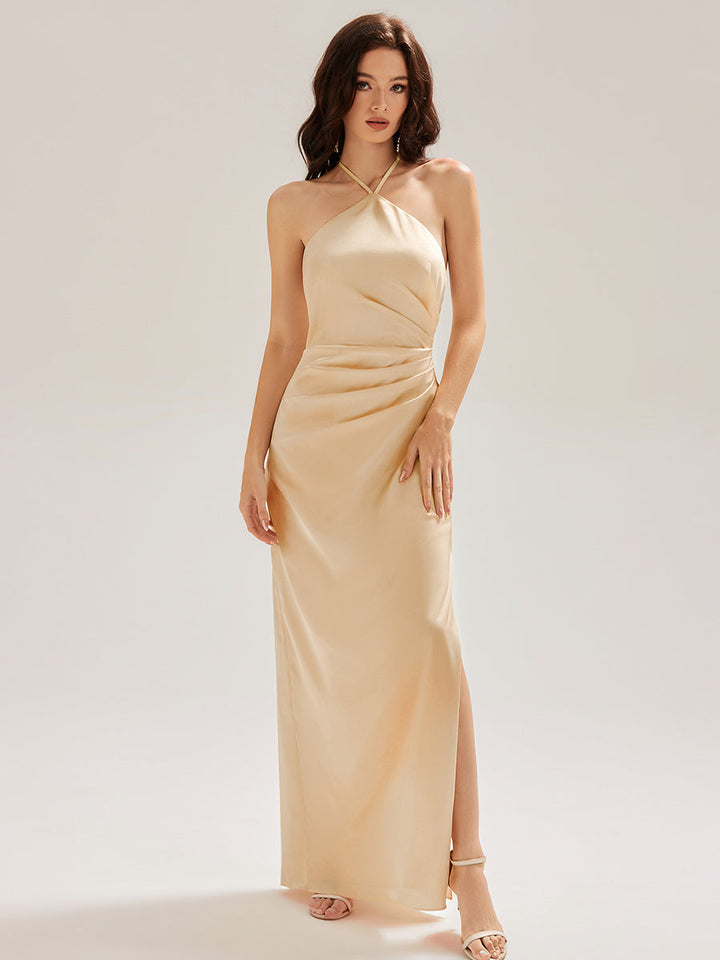 Océane|Robe longue sans manches à fleurs