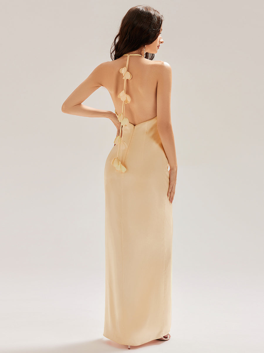 Océane|Robe longue sans manches à fleurs