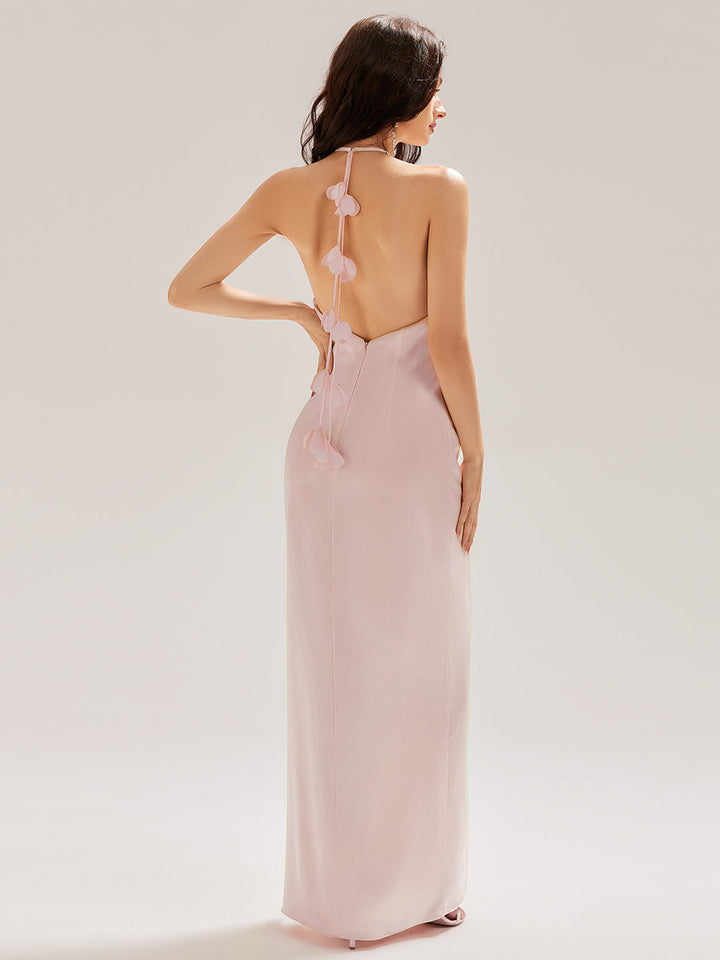 Océane|Robe longue sans manches à fleurs