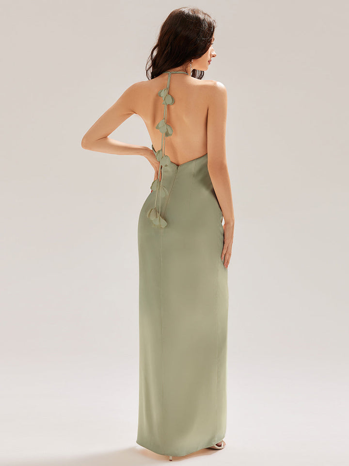 Océane|Robe longue sans manches à fleurs