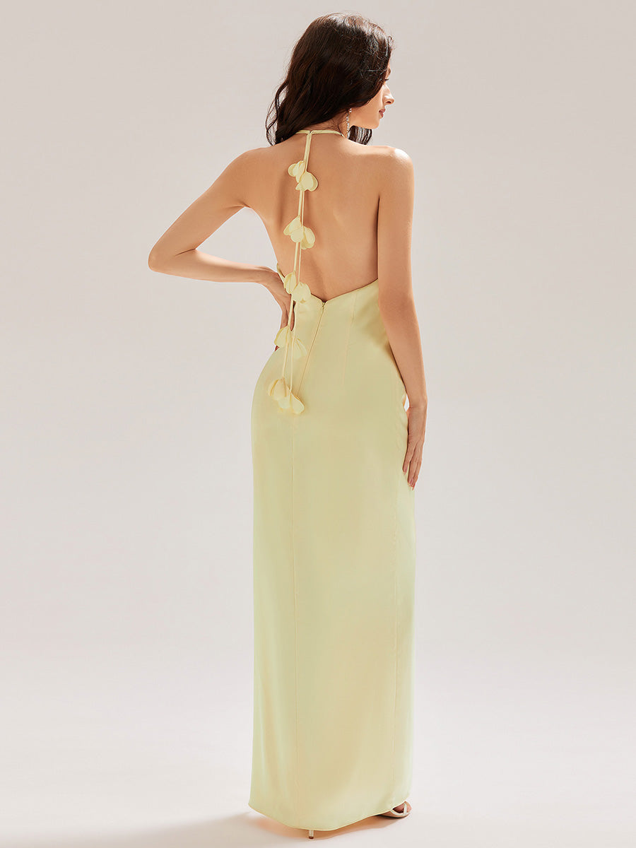 Océane|Robe longue sans manches à fleurs